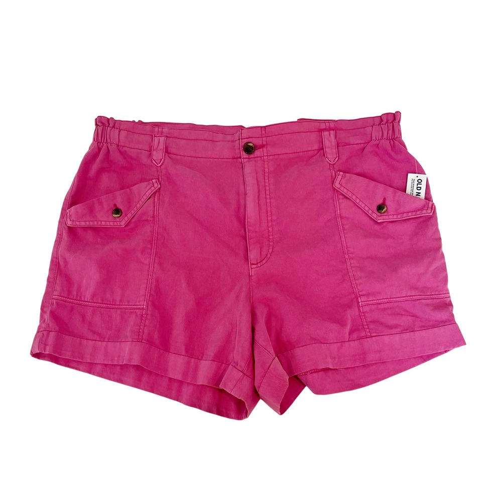 NEW Old Navy Pink Utility Shorts Stretch Casual Summer Womens Size XL